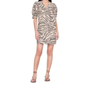 Marie Oliver Ola Black and Cream Patterned Dress